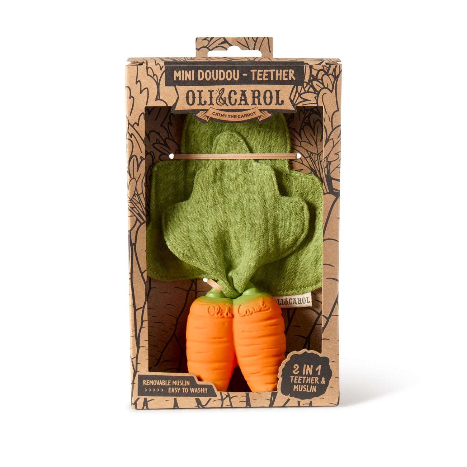 Cathy The Carrot Mini Doudou Teether - Image 7