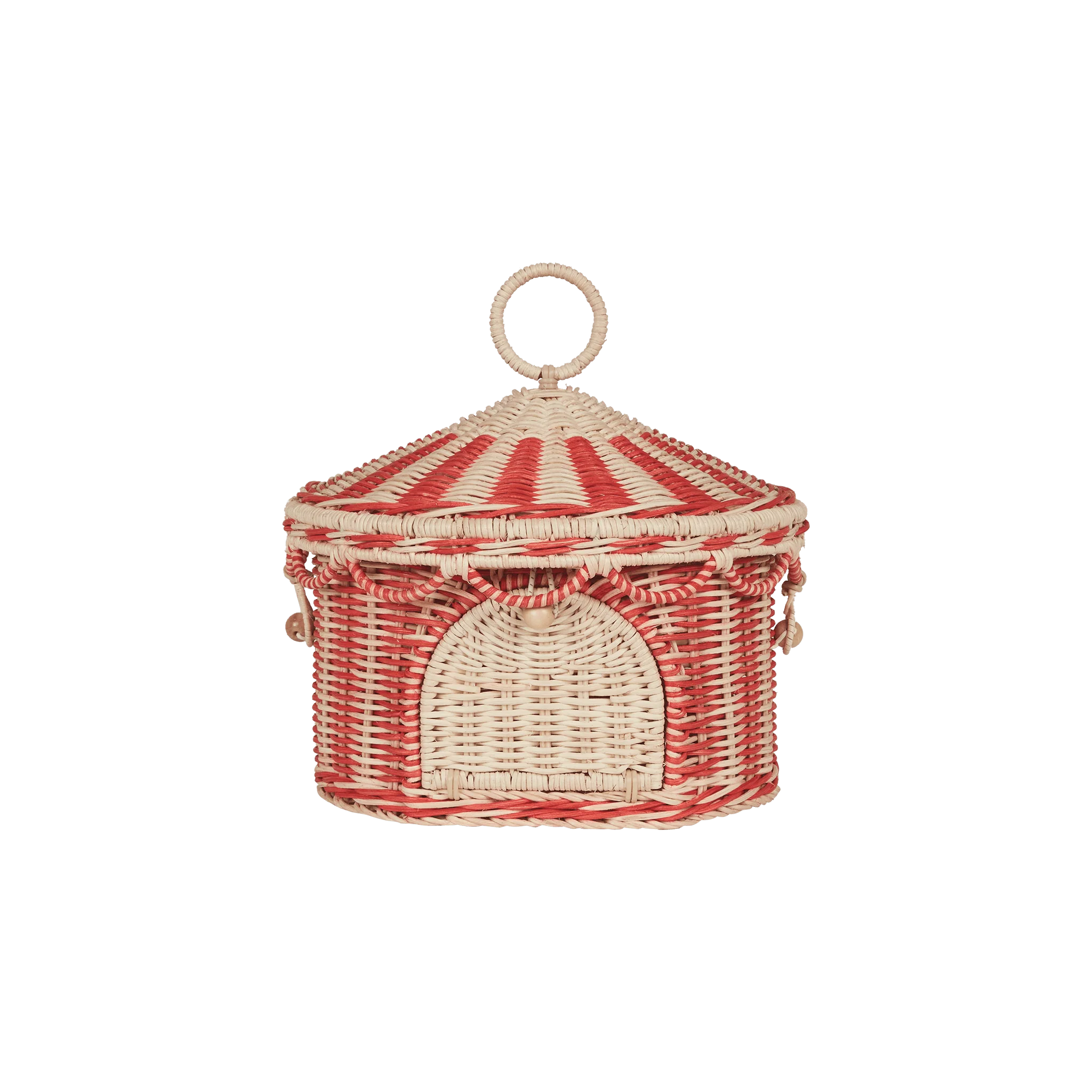 Circus Tent Basket - Red/Straw - Image 9