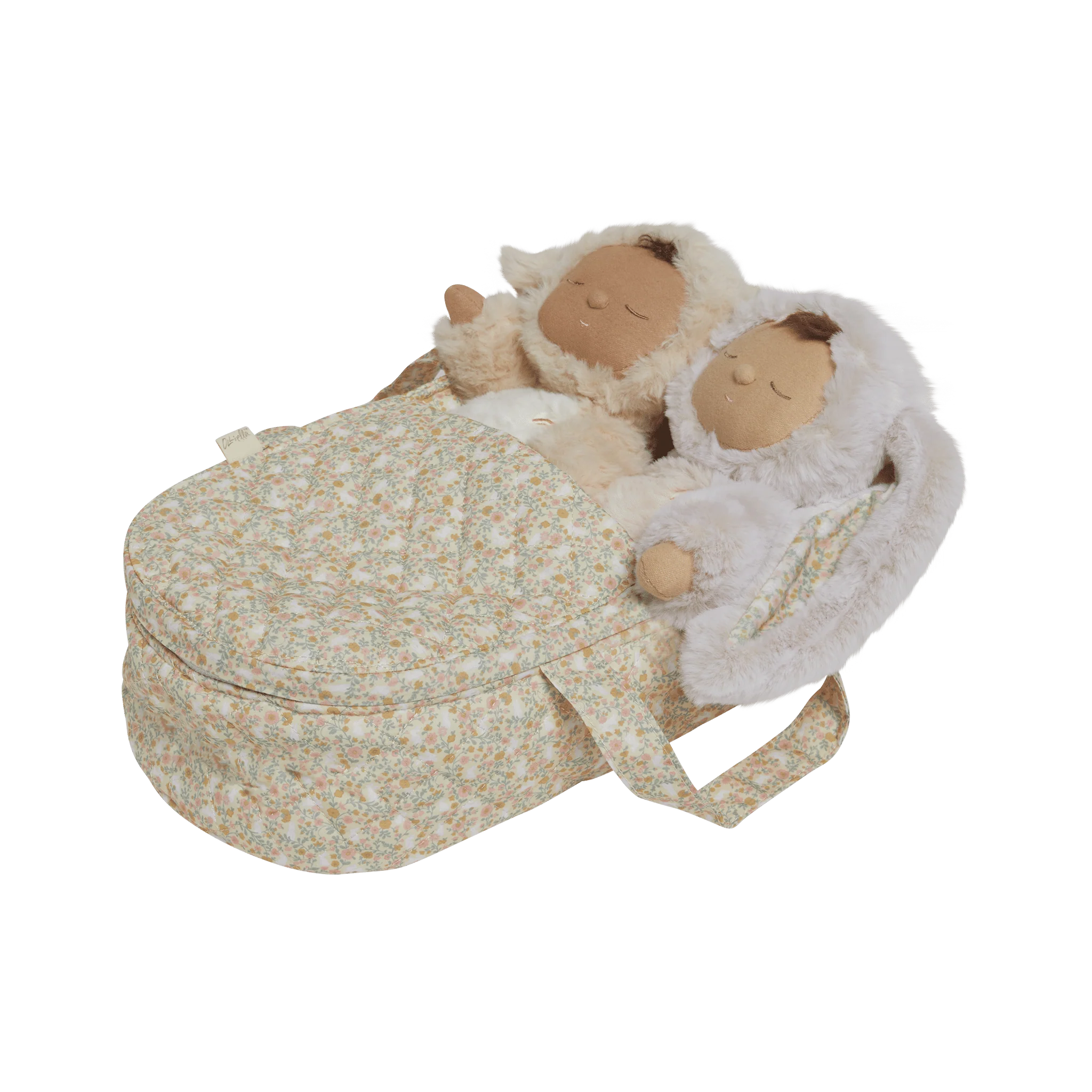Dinkum Doll Quilted Carry Cot - Garden Floral - Image 5