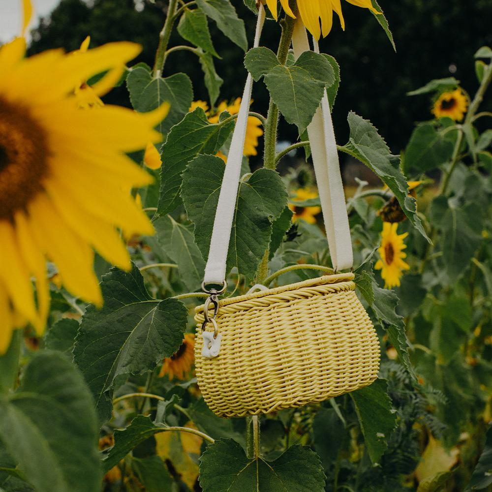 Mini Chari Rattan Bag - Lemon - Image 6
