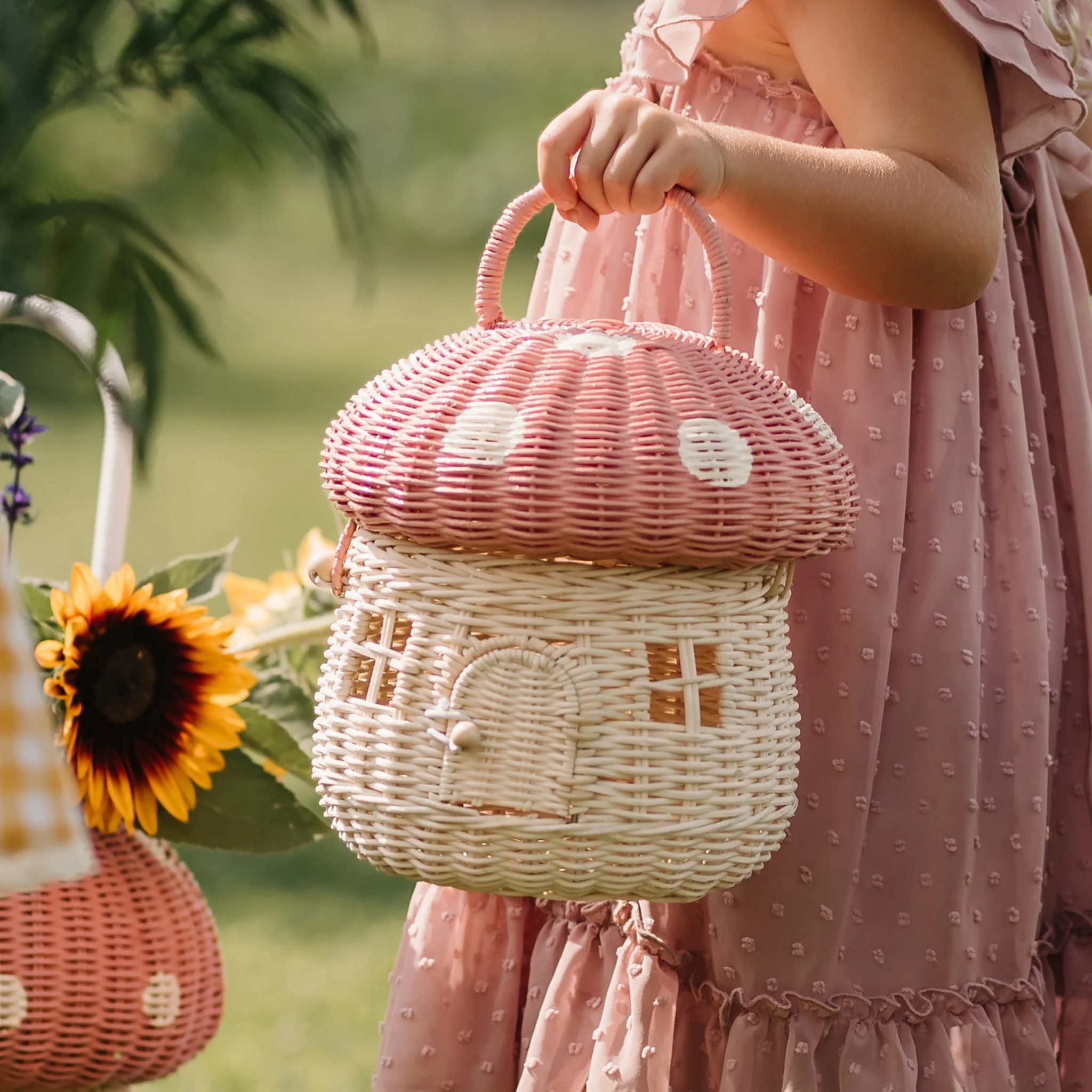 Rattan Mushroom Basket - Musk - Image 2