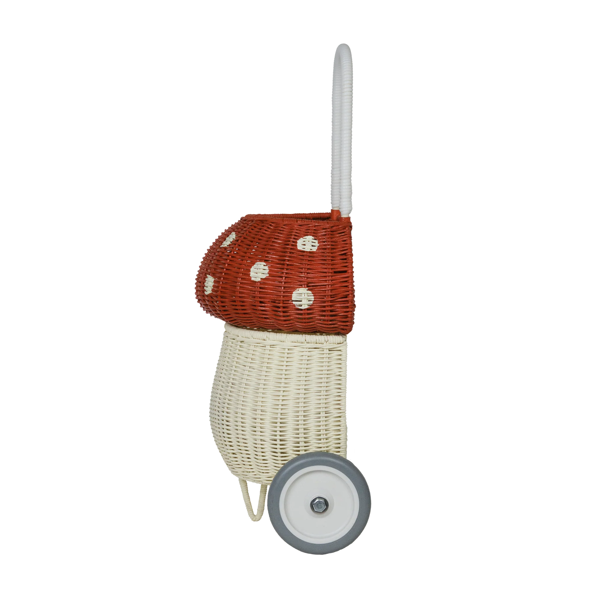 Rattan Mushroom Luggy - Red & White - Image 5