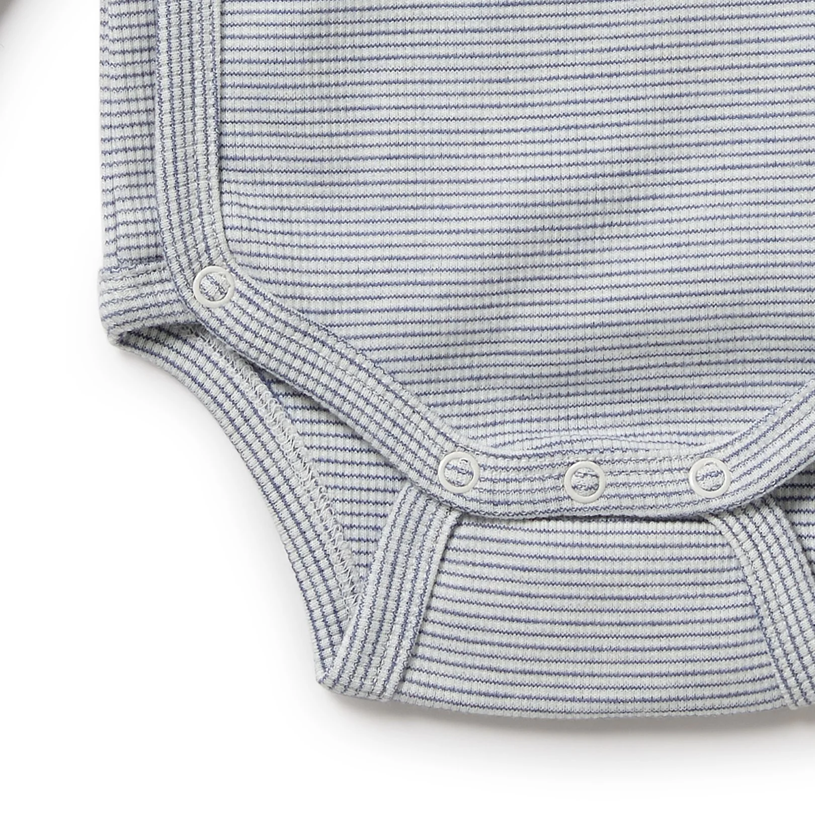 Organic Stripe Rib Kimono Bodysuit Rain Drop - Image 3