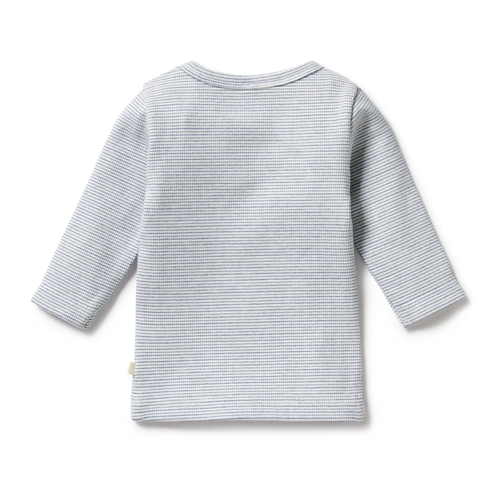 Organic Stripe Rib Long Sleeved Top Rain Drop - Image 3