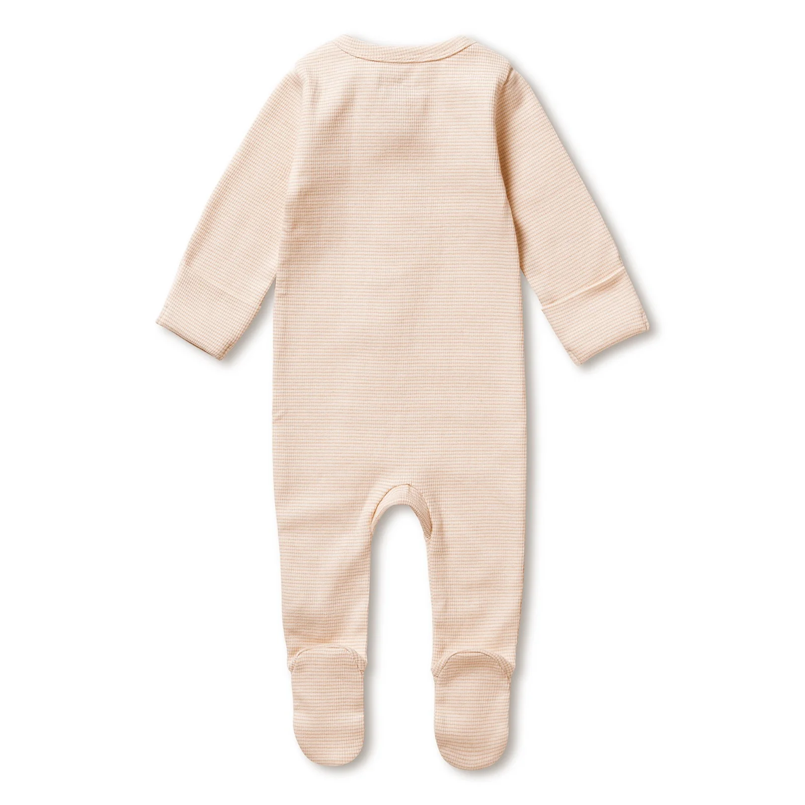 Organic Stripe Rib Zipsuit with Feet Dusk - Image 3