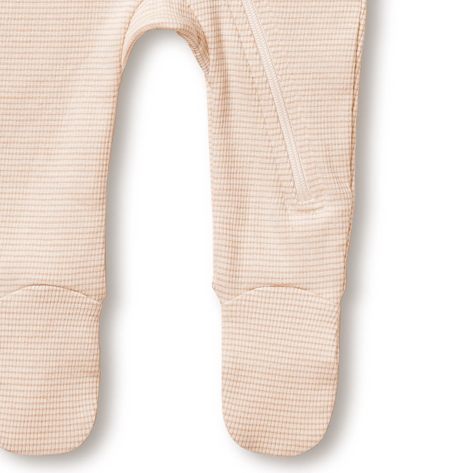 Organic Stripe Rib Zipsuit with Feet Dusk - Image 4