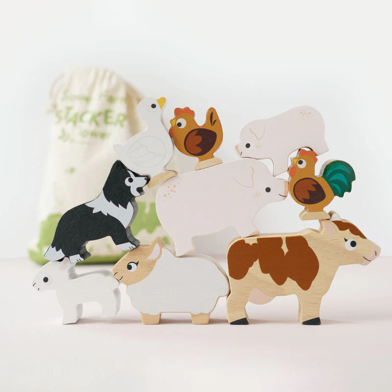 Petilou Farm Stacking Animals and Bag - Image 3