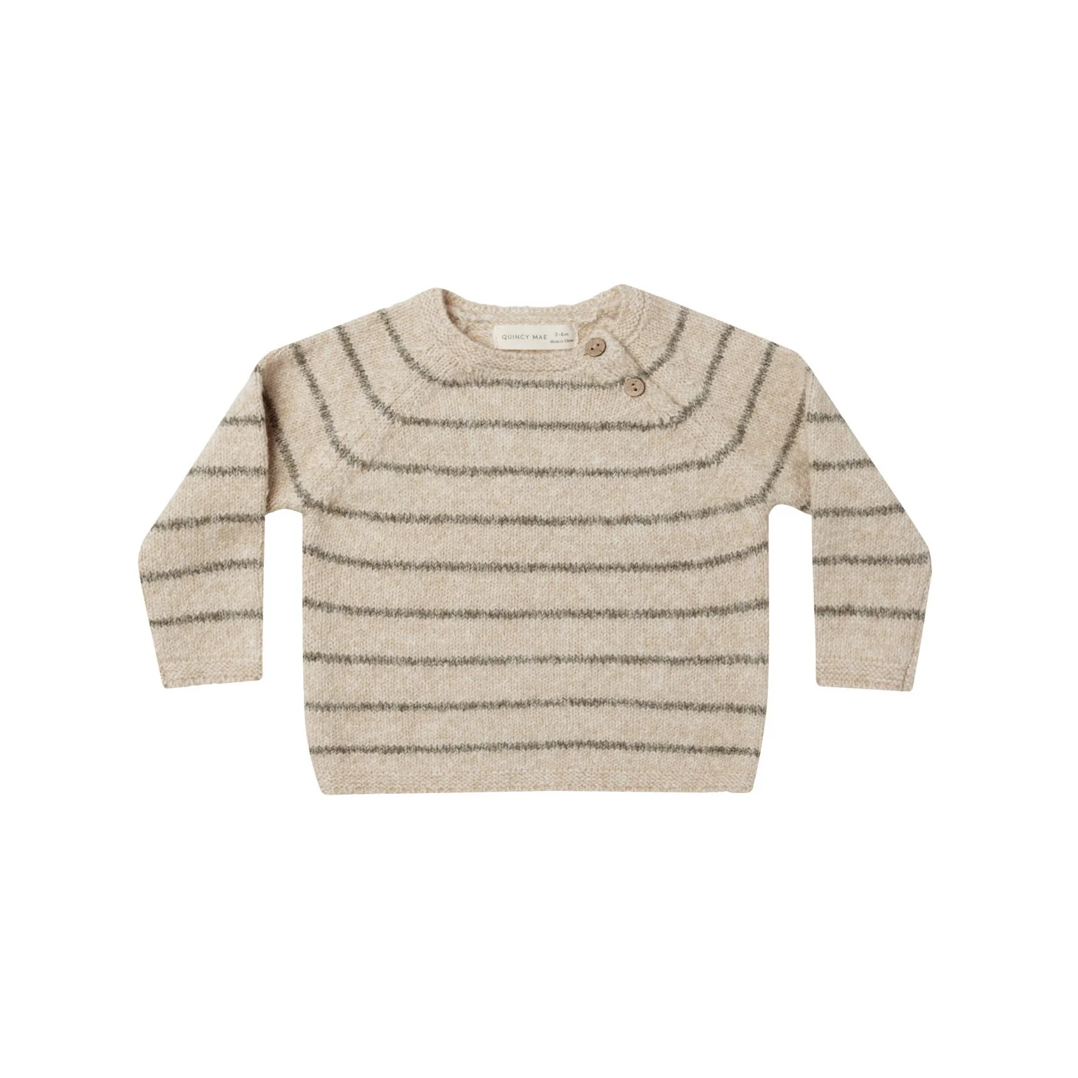 Quincy Mae Ace Knit Sweater - Basil Stripe