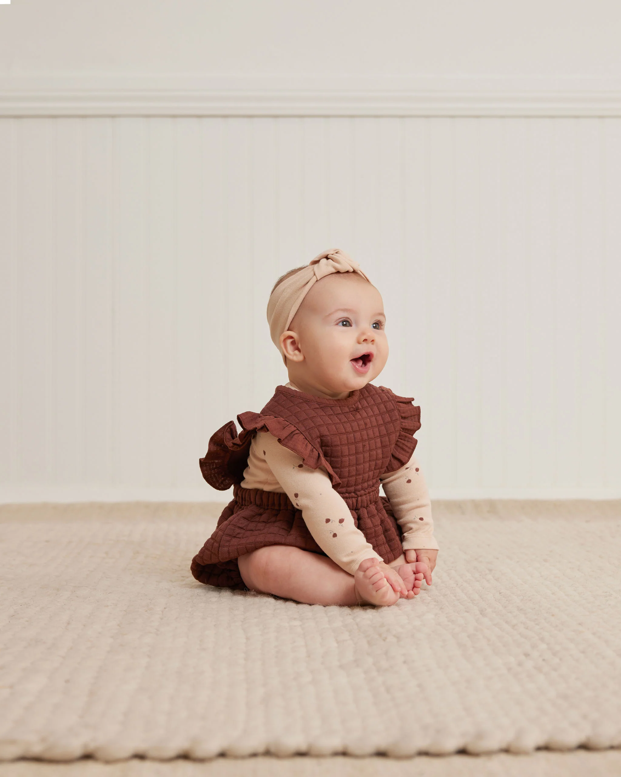 Quincy Mae Ruffle Bubble Romper - Plum - Image 2