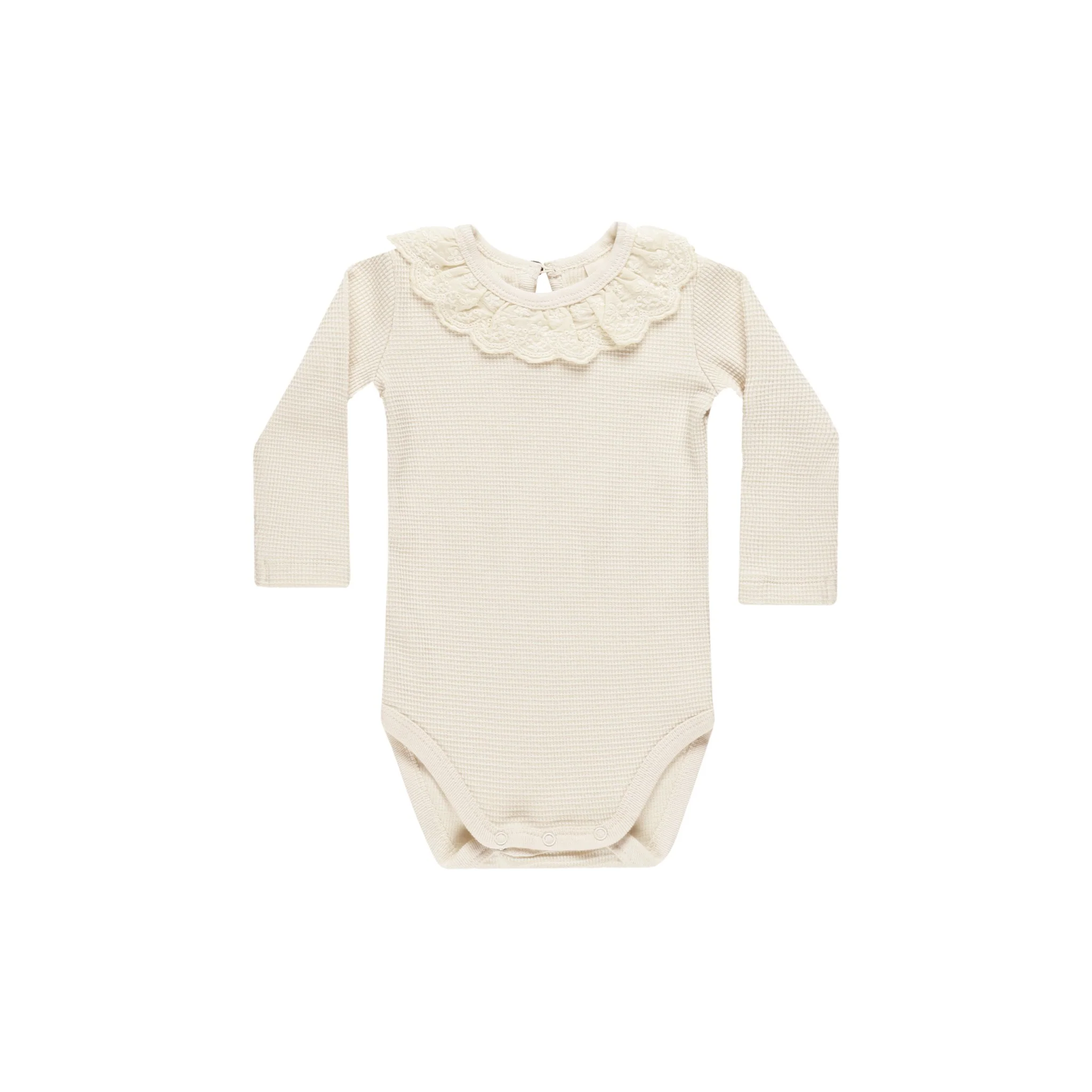 Quincy Mae Ruffle Collar Bodysuit - Natural