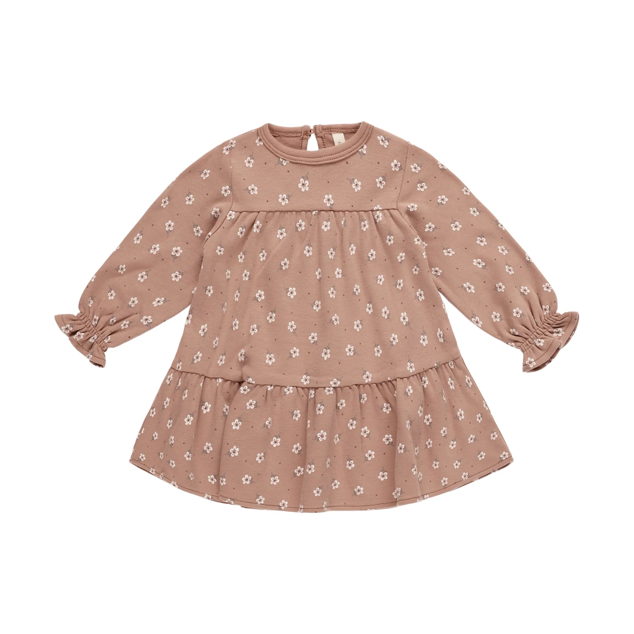 Quincy Mae Tiered Jersey Dress - Rose Ditsy