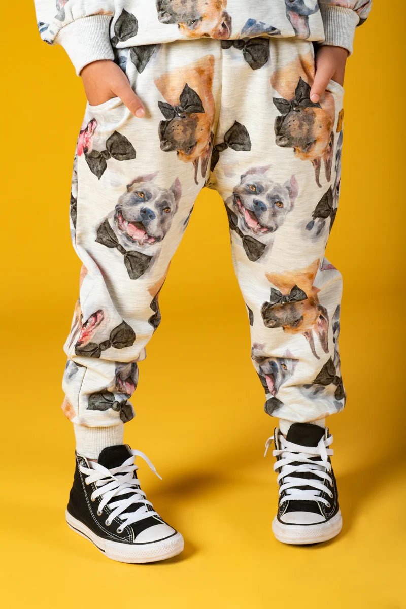 Rock Your Baby Black Tie Pups Trackies - Image 2