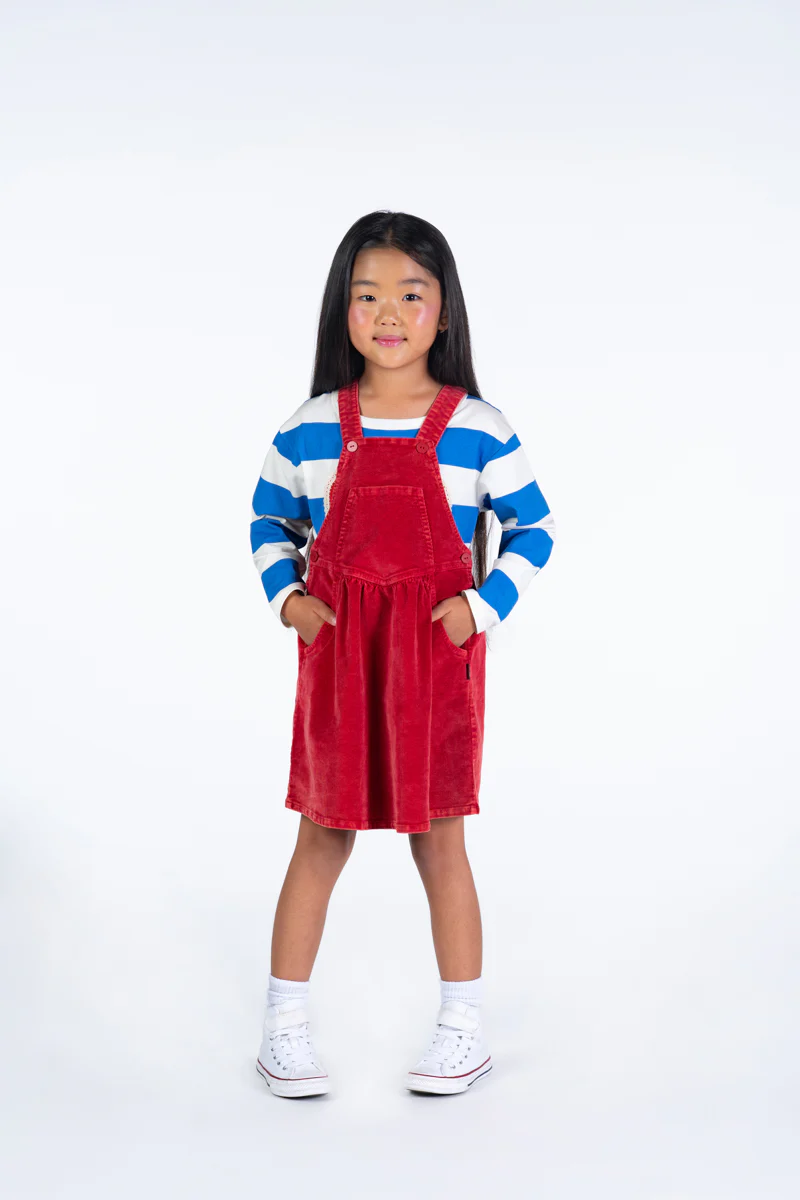 Cord Dress - Red - Image 3
