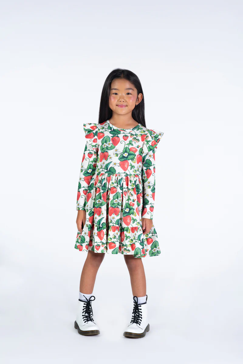 Long Sleeve Ruffle Dress - Maletto - Image 2