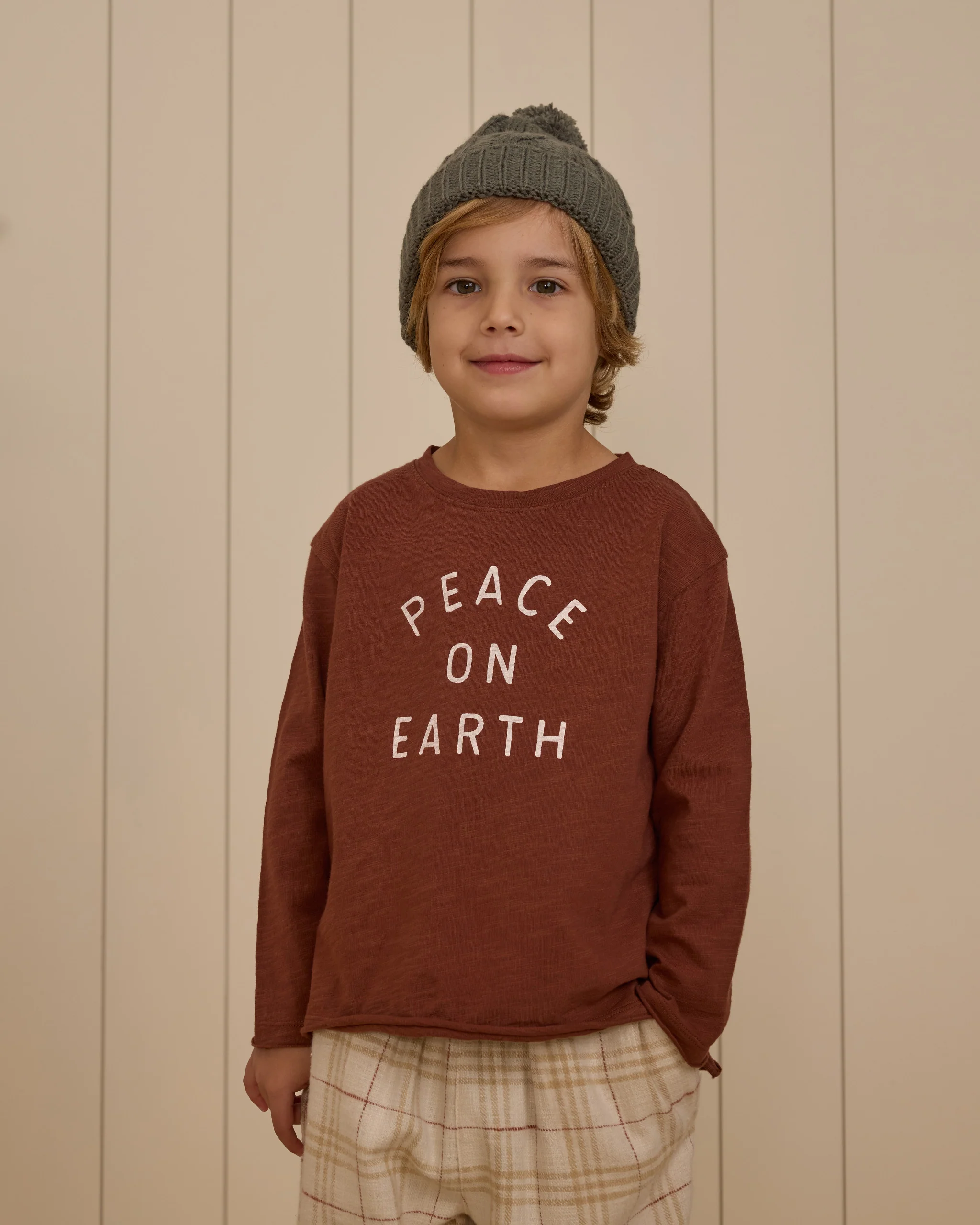 Rylee + Cru Raw Edge Long Sleeve Tee - Peace On Earth - Image 4