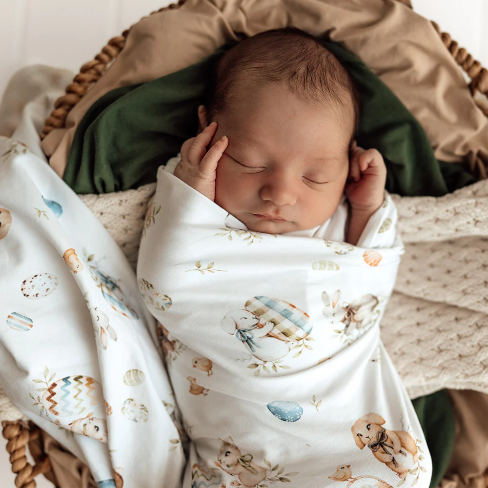 Flopsy Bunnies Organic Jersey Wrap & Beanie Set - Image 5