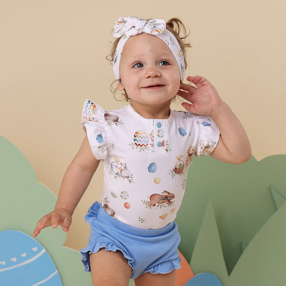 Flopsy Bunnies Short Sleeve Organic Bodysuit with Frill - Image 2