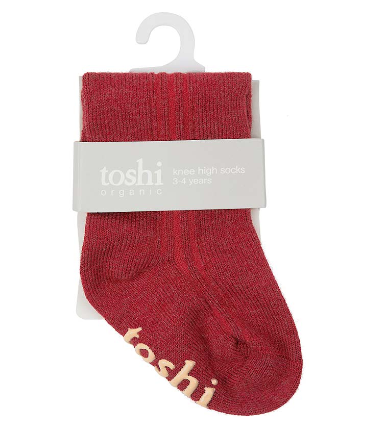 Toshi Organic Knee Socks - Dreamtime / Rosewood - Image 4