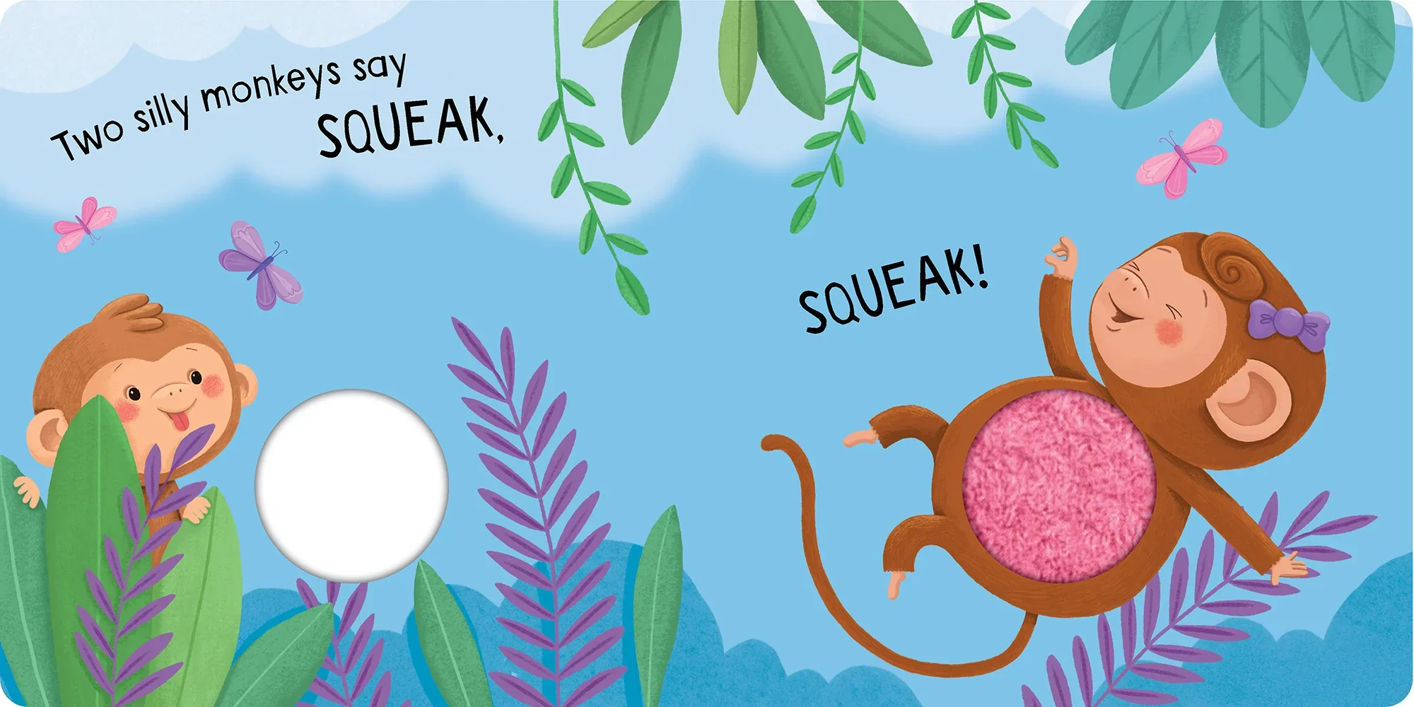 Squeaky Plush Board Book - Five Silly Monkeys - Image 3