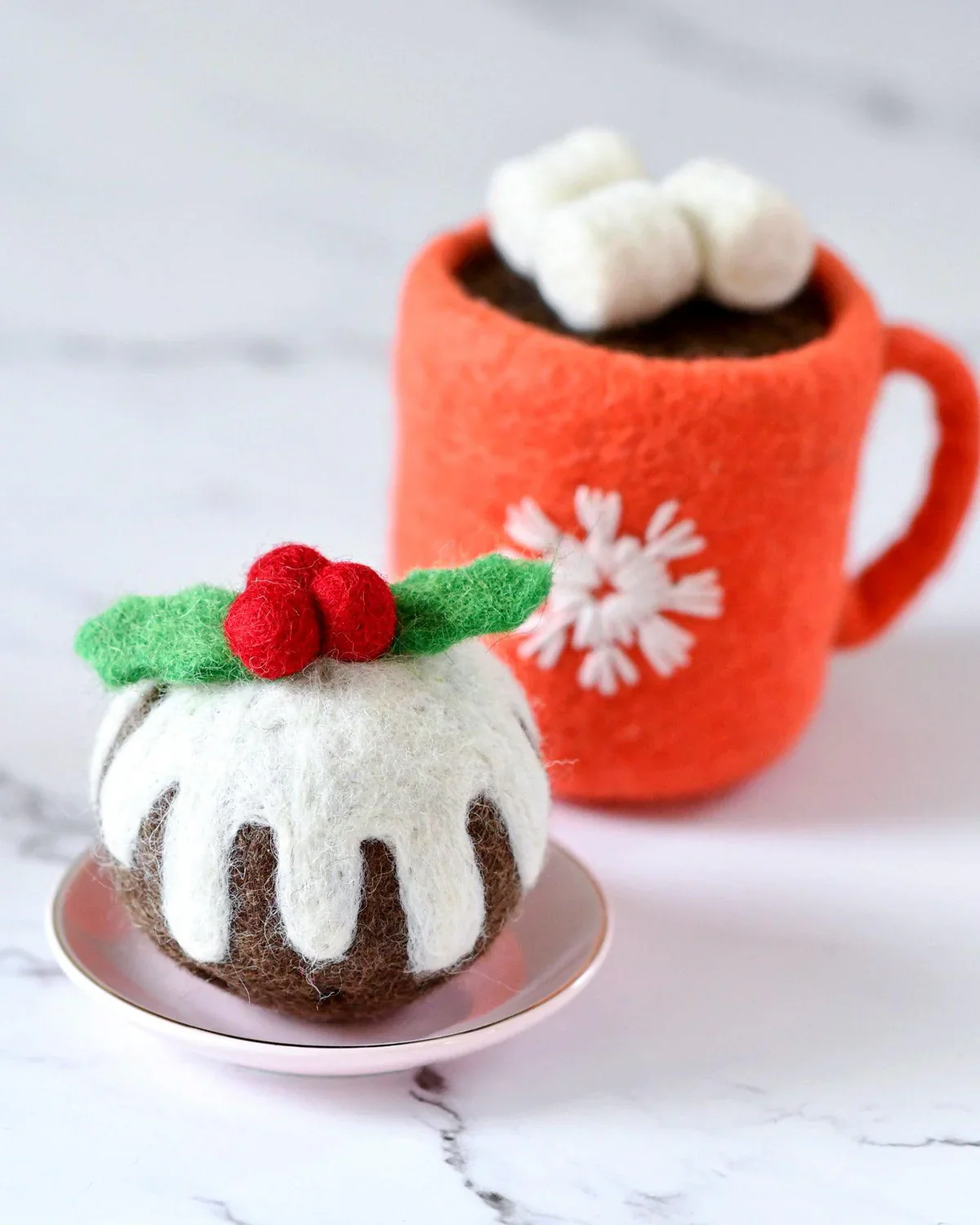 Felt Christmas Pudding - Round - Image 4