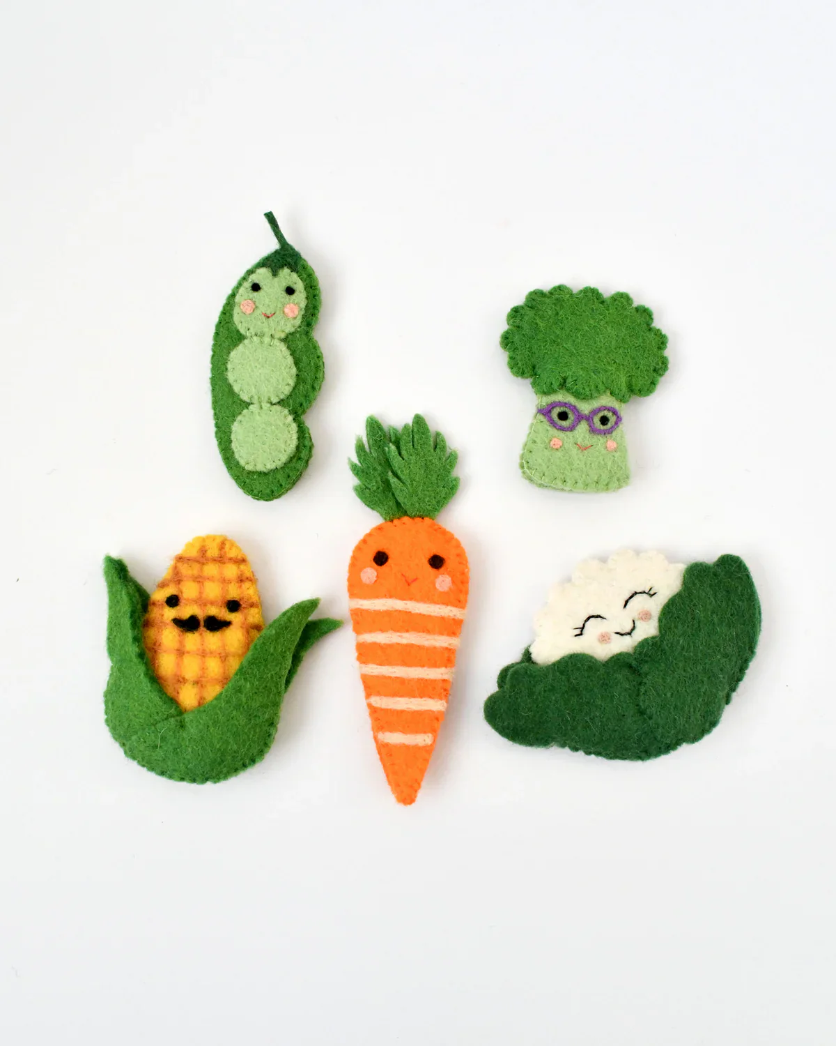 Felt Vegetables Finger Puppets Set - Image 2