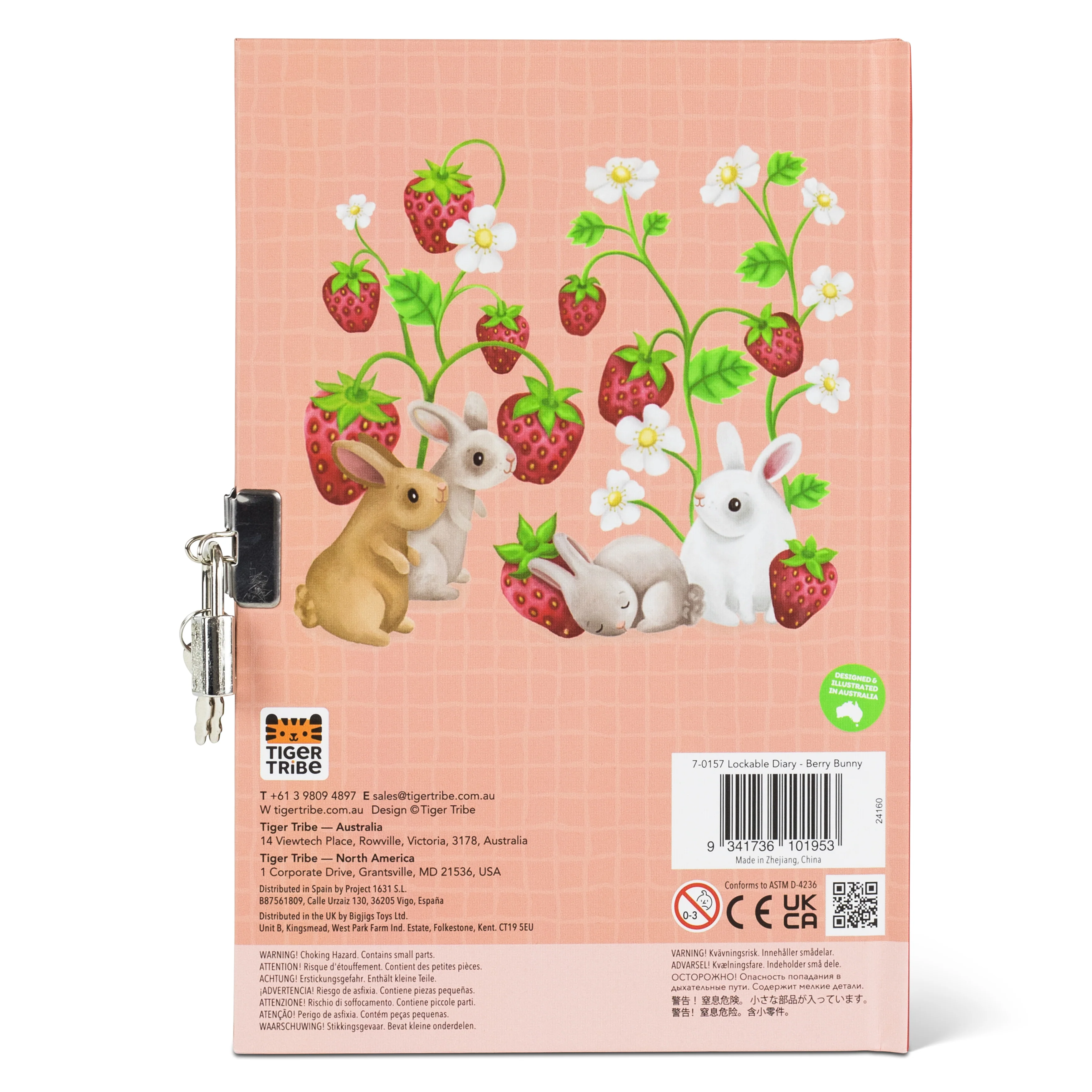 Lockable Diary - Berry Bunny - Image 3