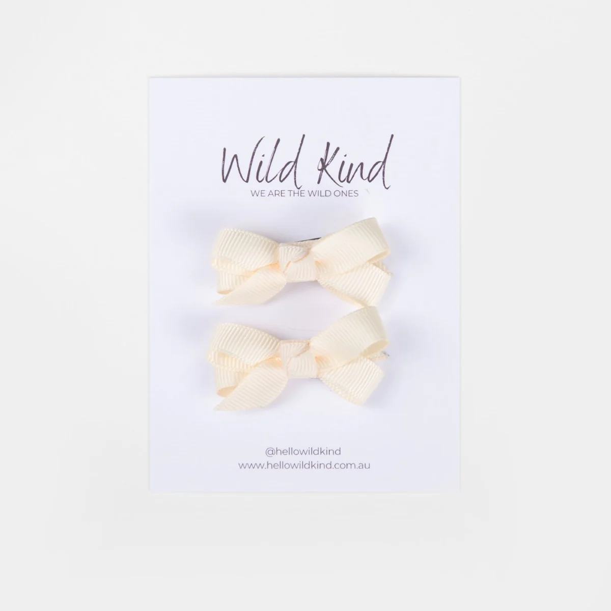 Olivia Small Bow Clips - Ivory