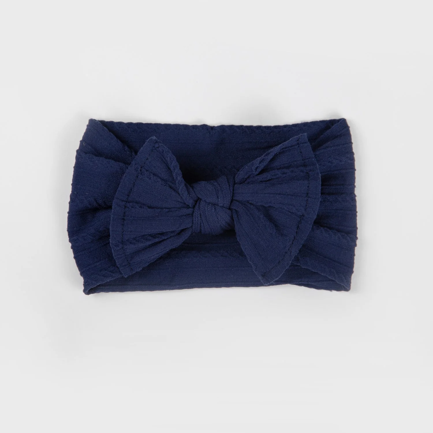 Ayla Wide Bow Headband - Navy - Image 2