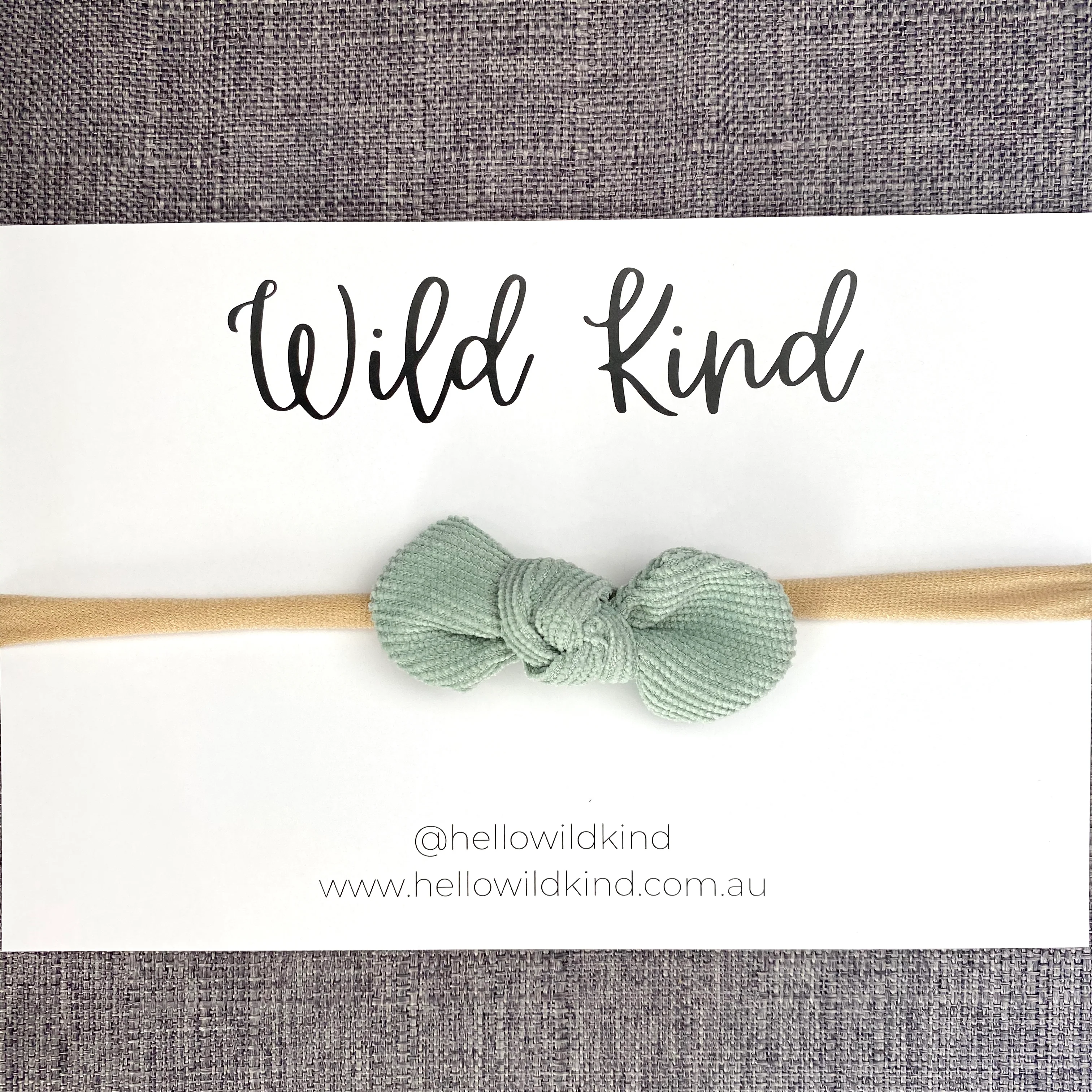 Ida Small Cord Bow - Sage