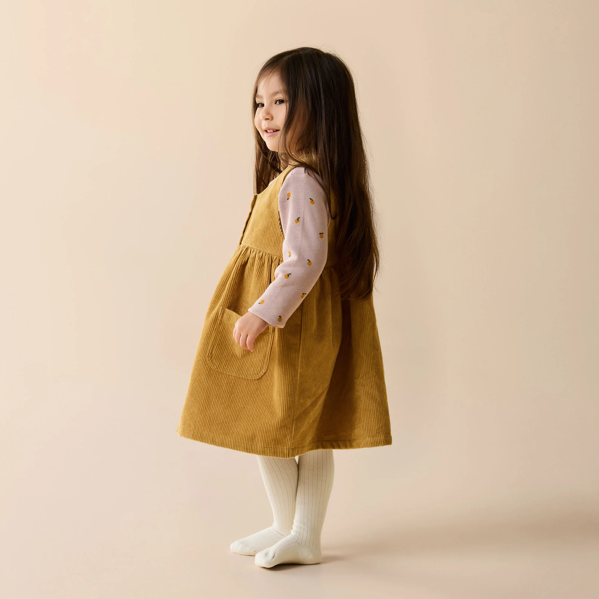 Amber Glow Organic Cord Dress - Image 3