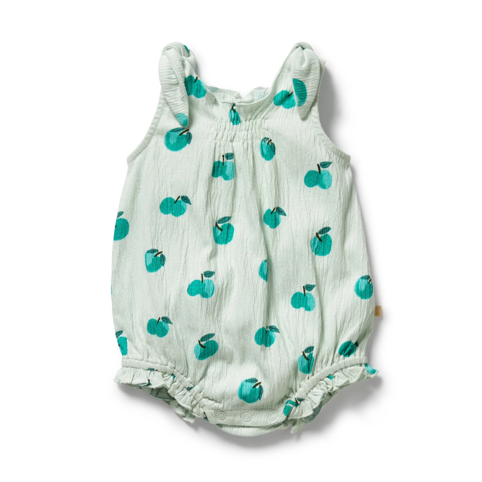 Organic Tie Playsuit - Apple Papple