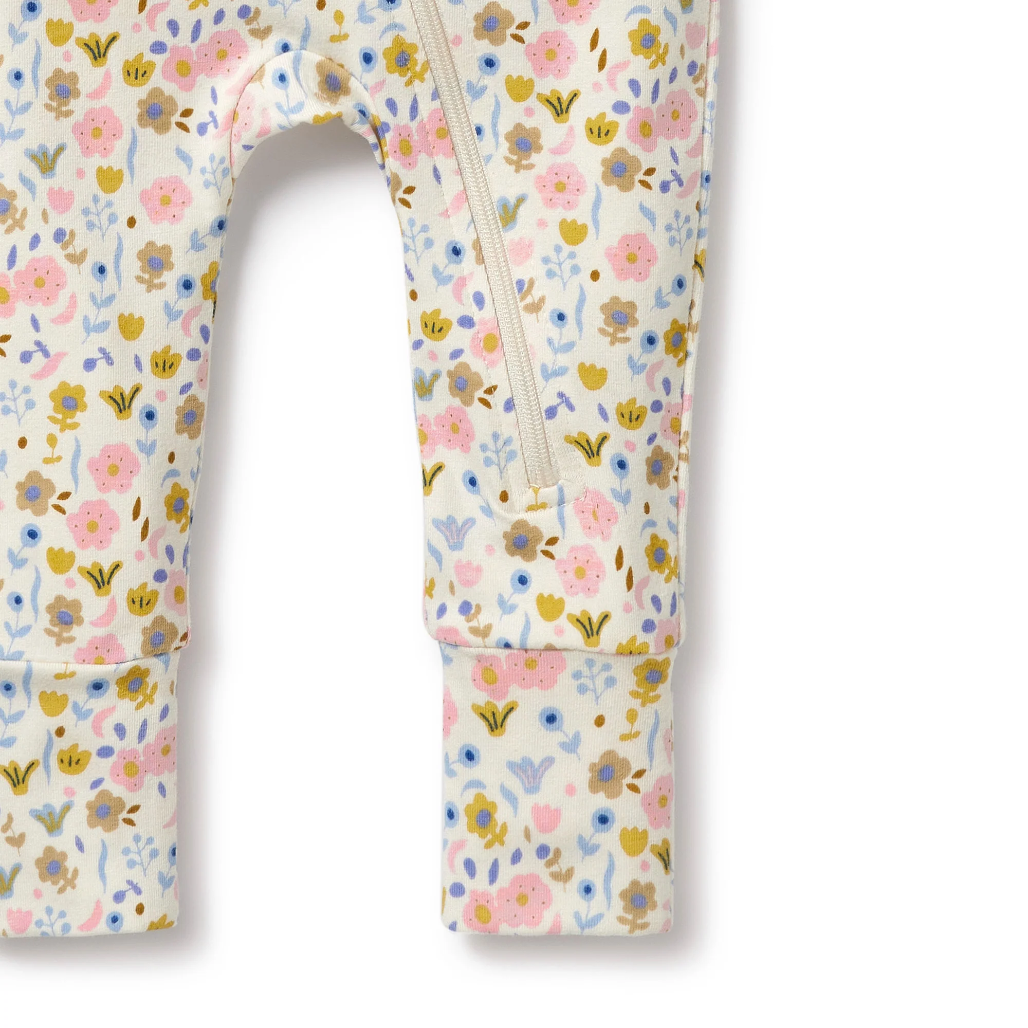Ava Floral Organic Zipsuit with Feet - Image 4