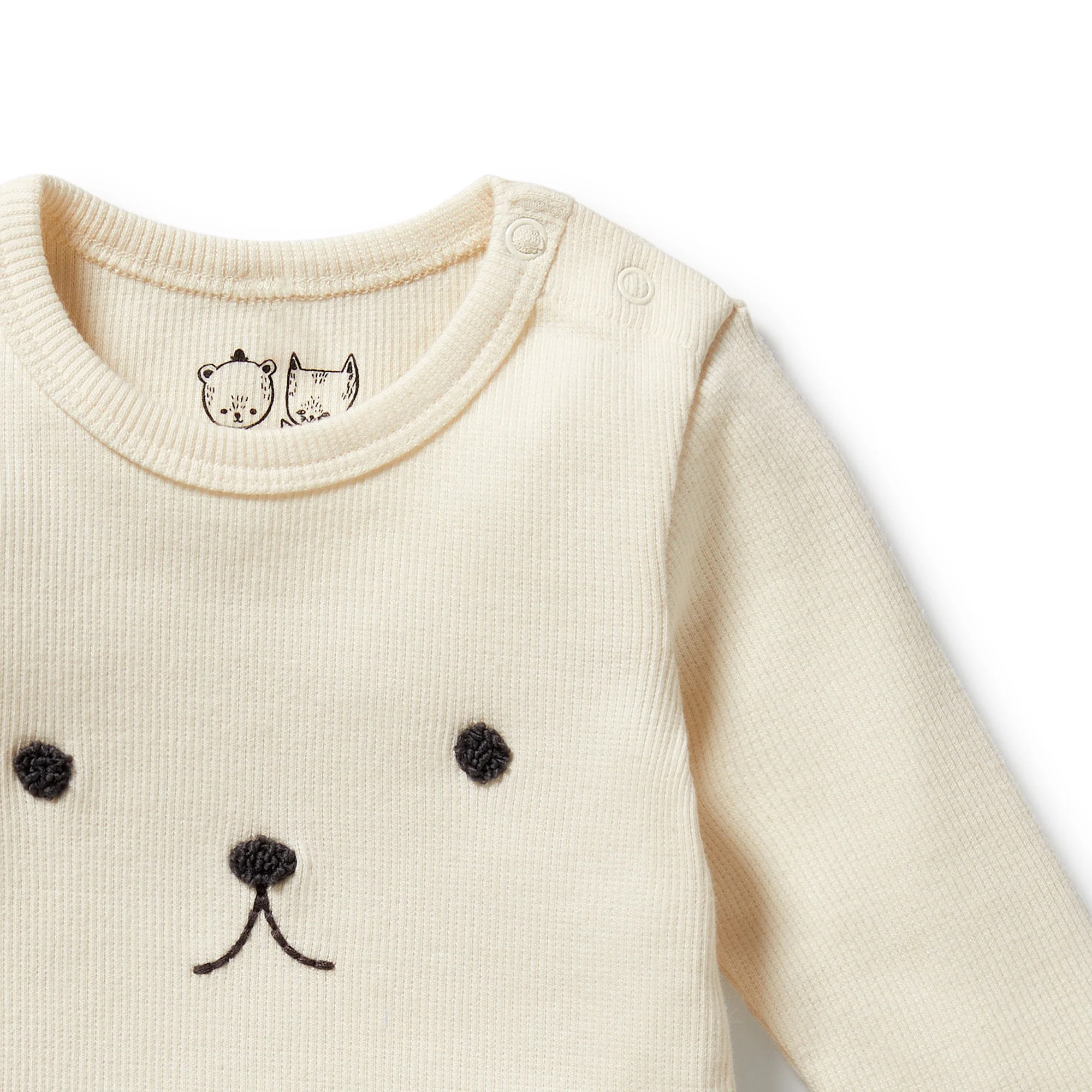 Wilson & Frenchy - Buttermilk Organic Rib Long Sleeved Bodysuit - Image 2