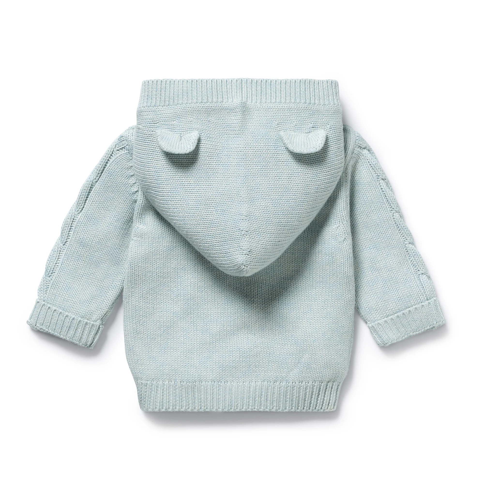 Cloud Blue Organic Knitted Cable Jacket - Image 4