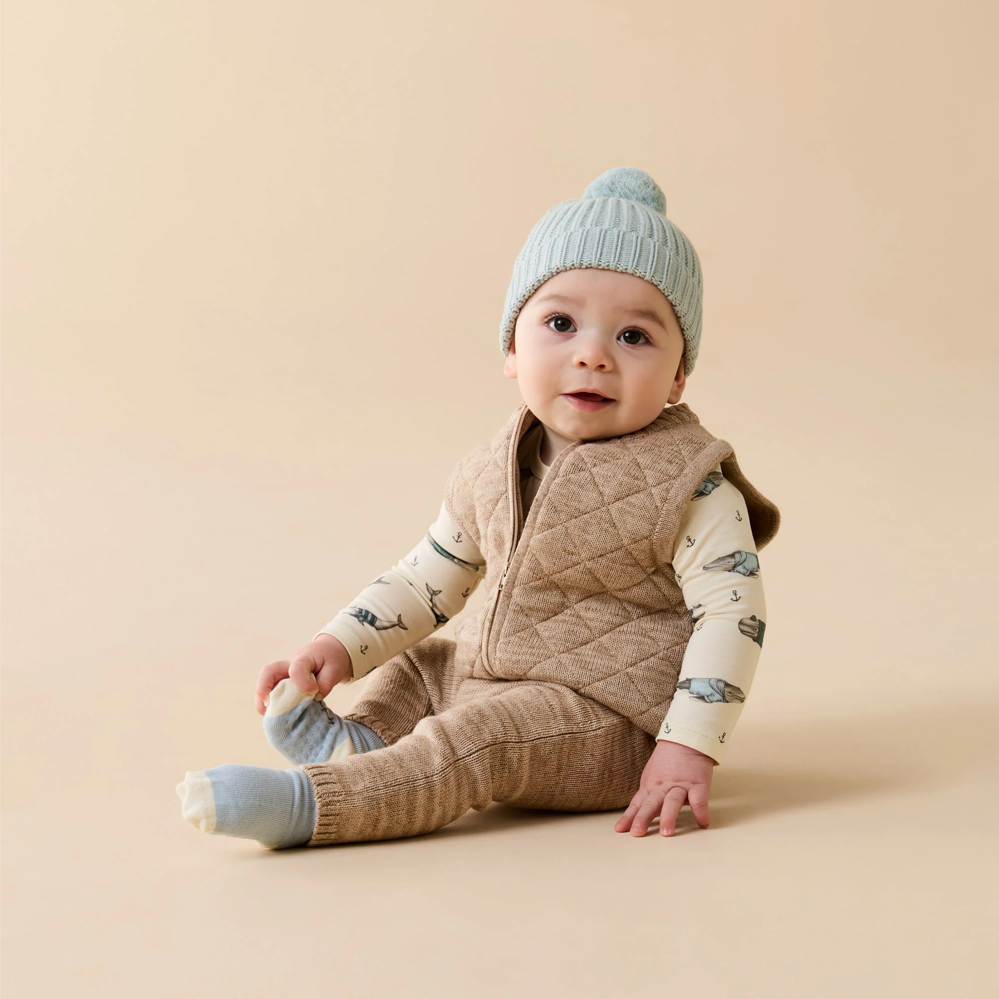 Cloud Blue Organic Knitted Hat - Image 2