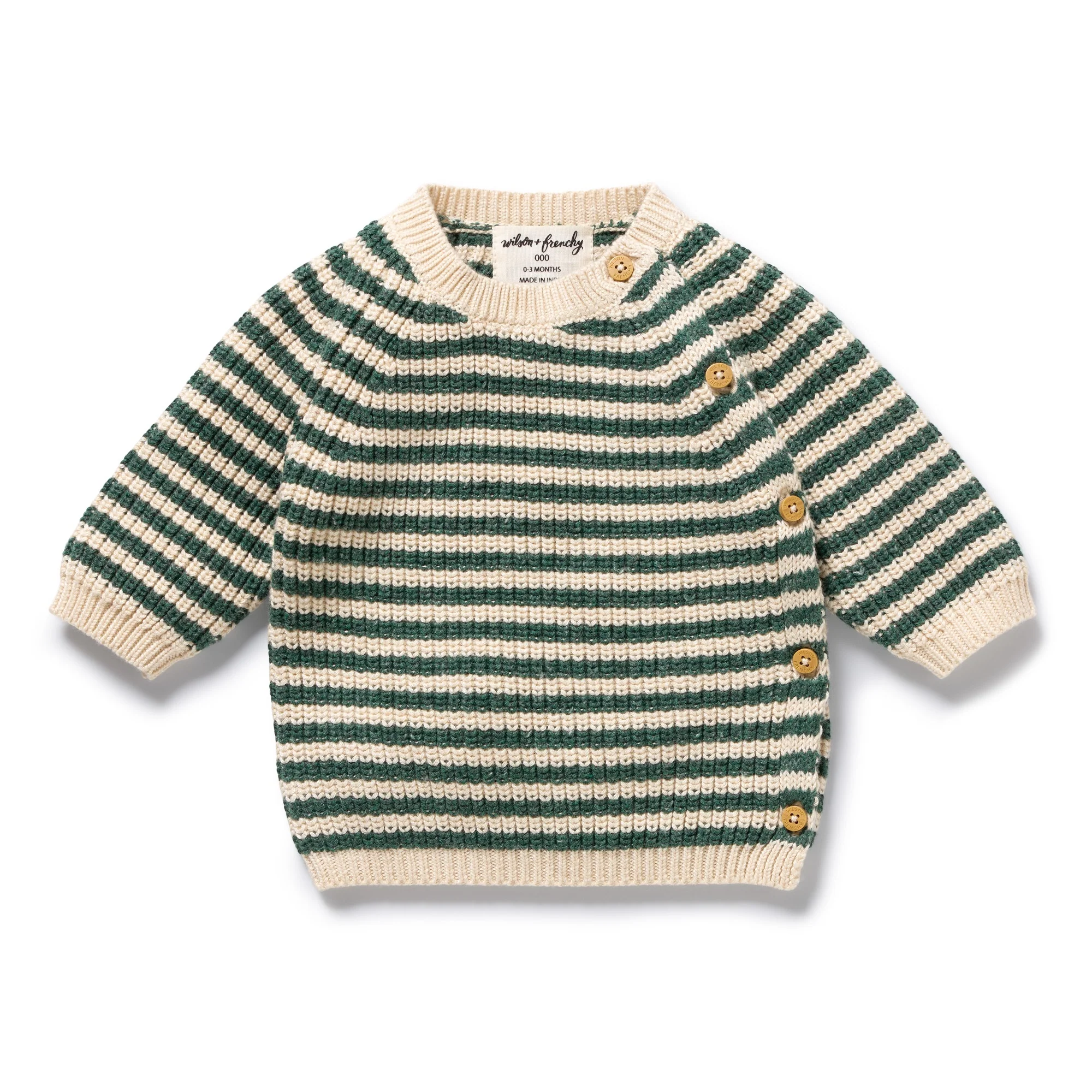 Clover Organic Knitted Stripe Kimono Cardigan
