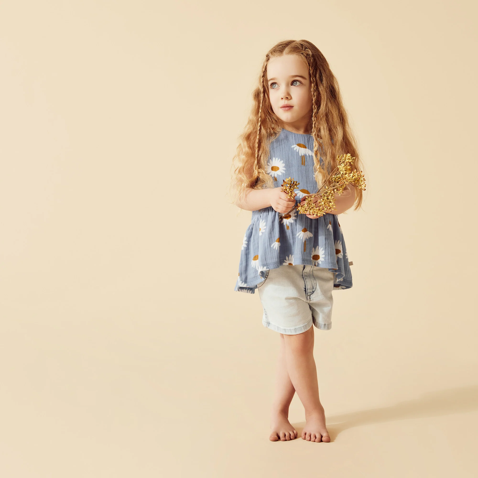 Daisy Floral Organic Crinkle Ruffle Top - Image 5
