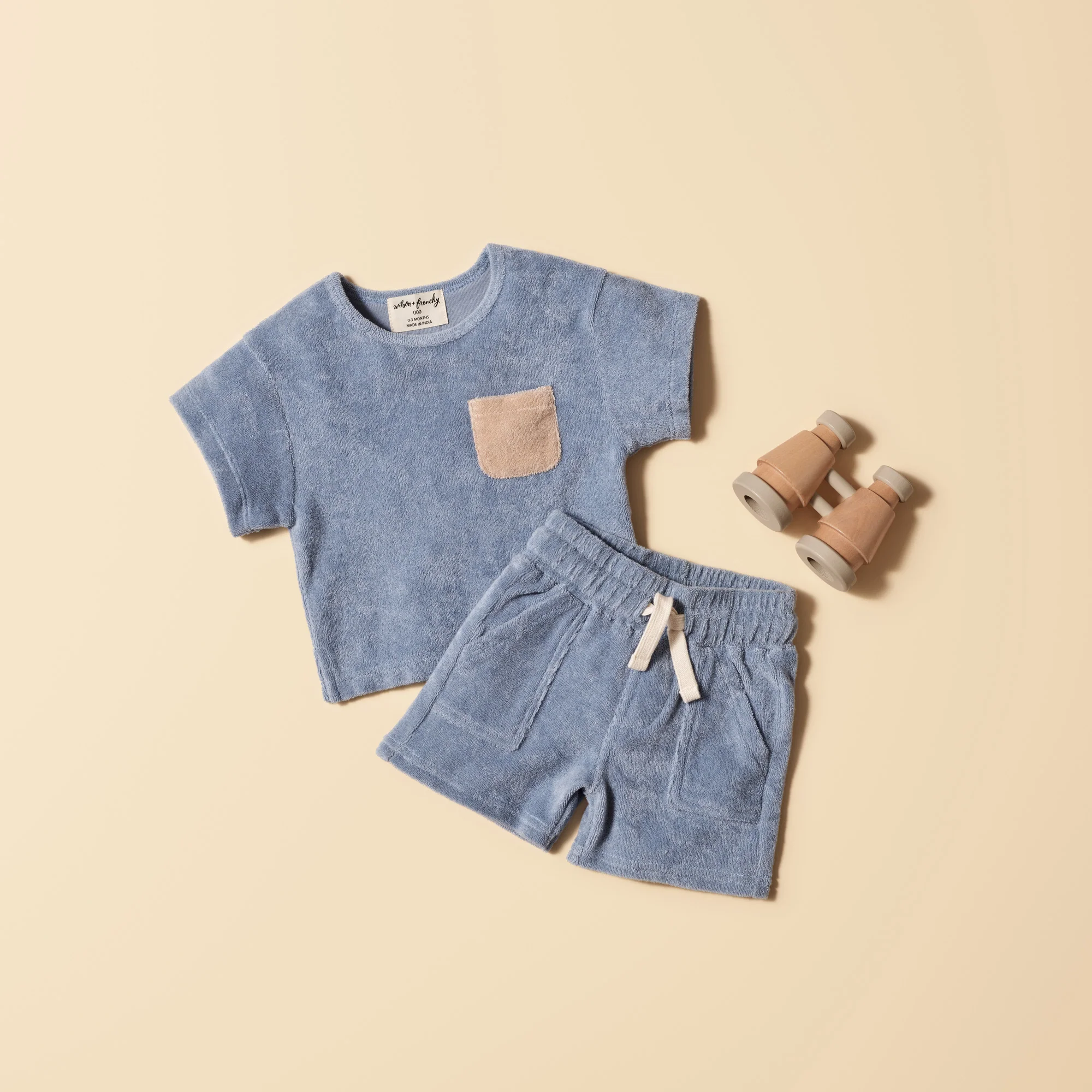 Wilson and Frenchy Dusty Blue Organic Terry Tee - Image 7