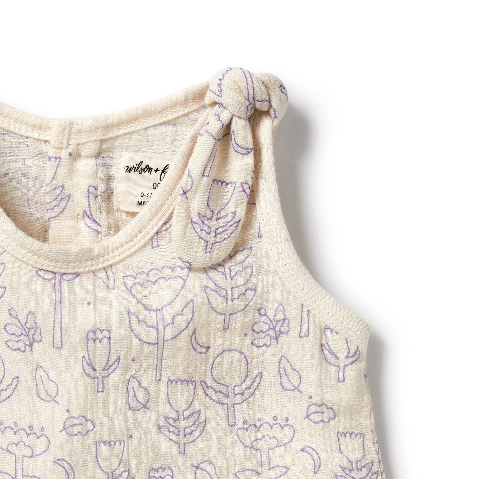 Wilson and Frenchy Flow Organic Crinkle Tie Playsuit - Image 3