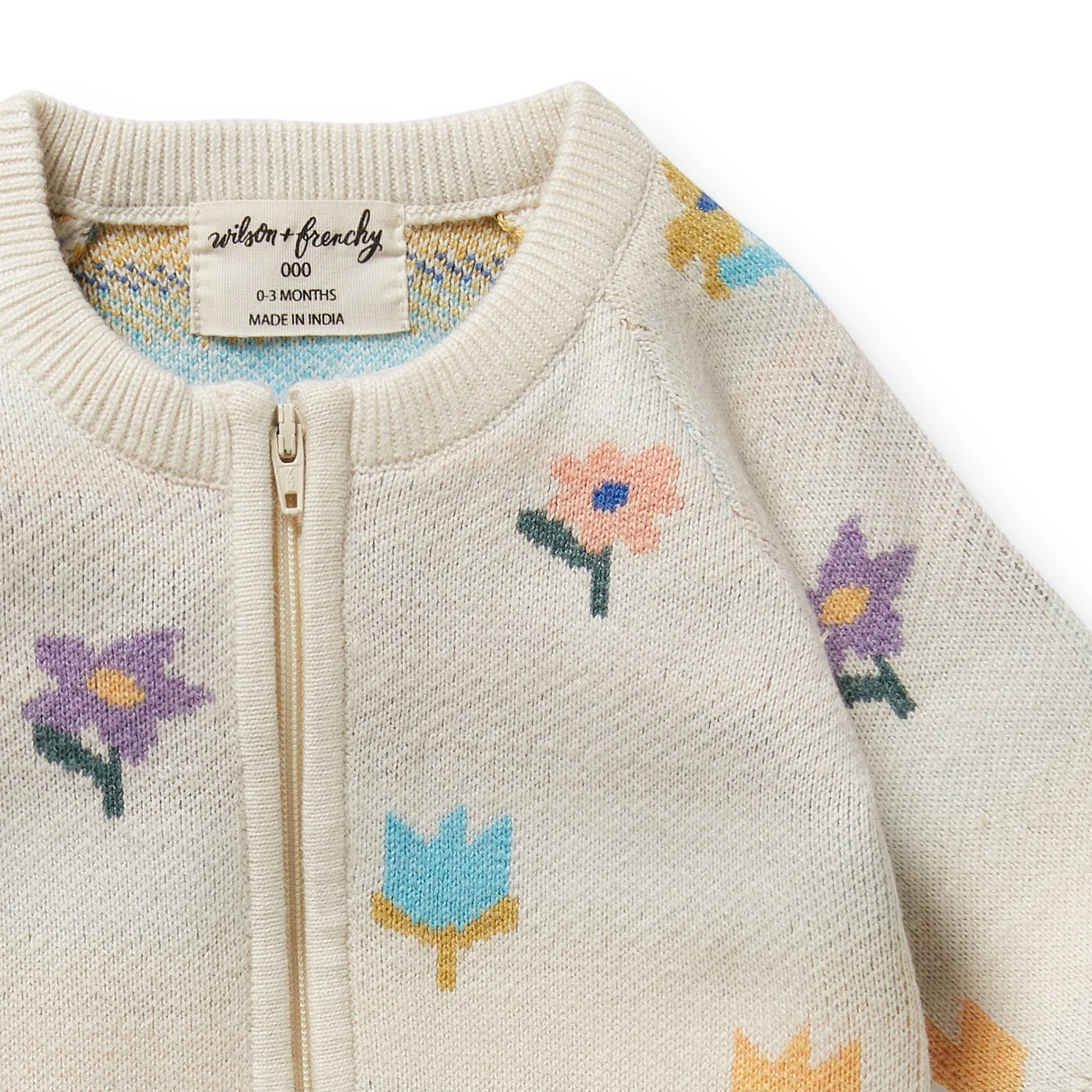 Wilson & Frenchy - Flower Pop Organic Knitted Jacquard Growsuit - Image 2