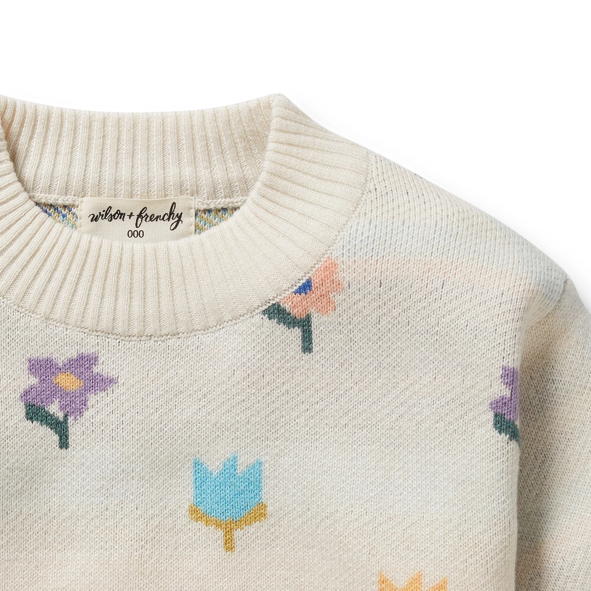 Wilson & Frenchy - Flower Pop Organic Knitted Jacquard Jumper - Image 3