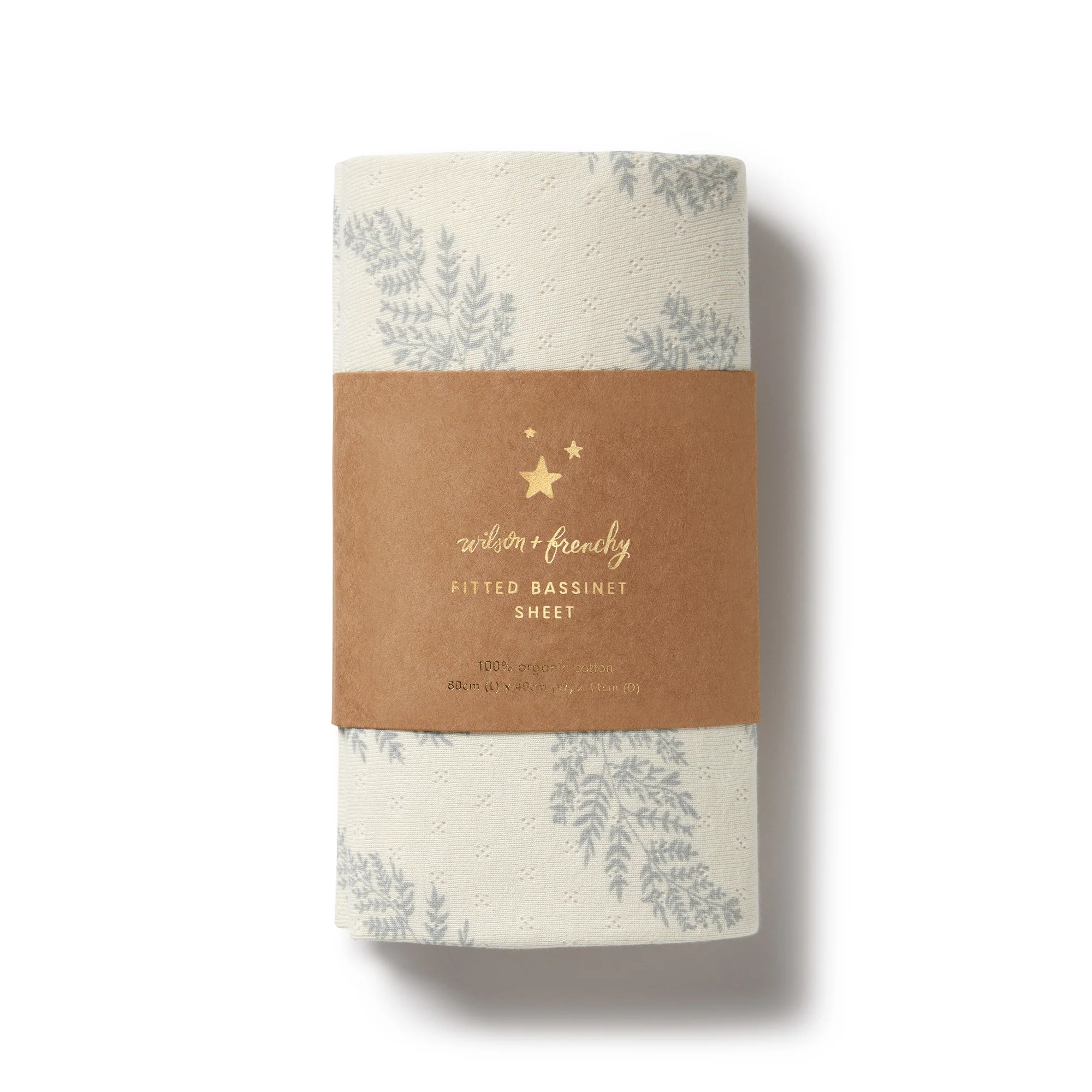 Wilson and Frenchy Forever Ferns Organic Pointelle Bassinet Sheet - Image 3