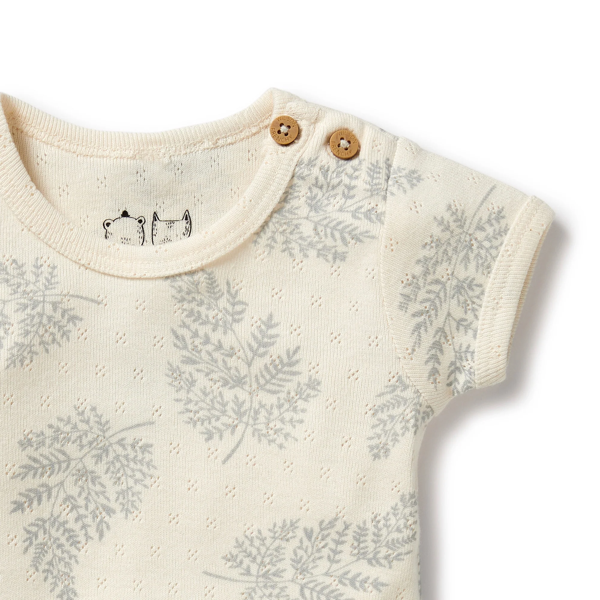 Wilson and Frenchy Forever Ferns Organic Pointelle Bodysuit - Image 3