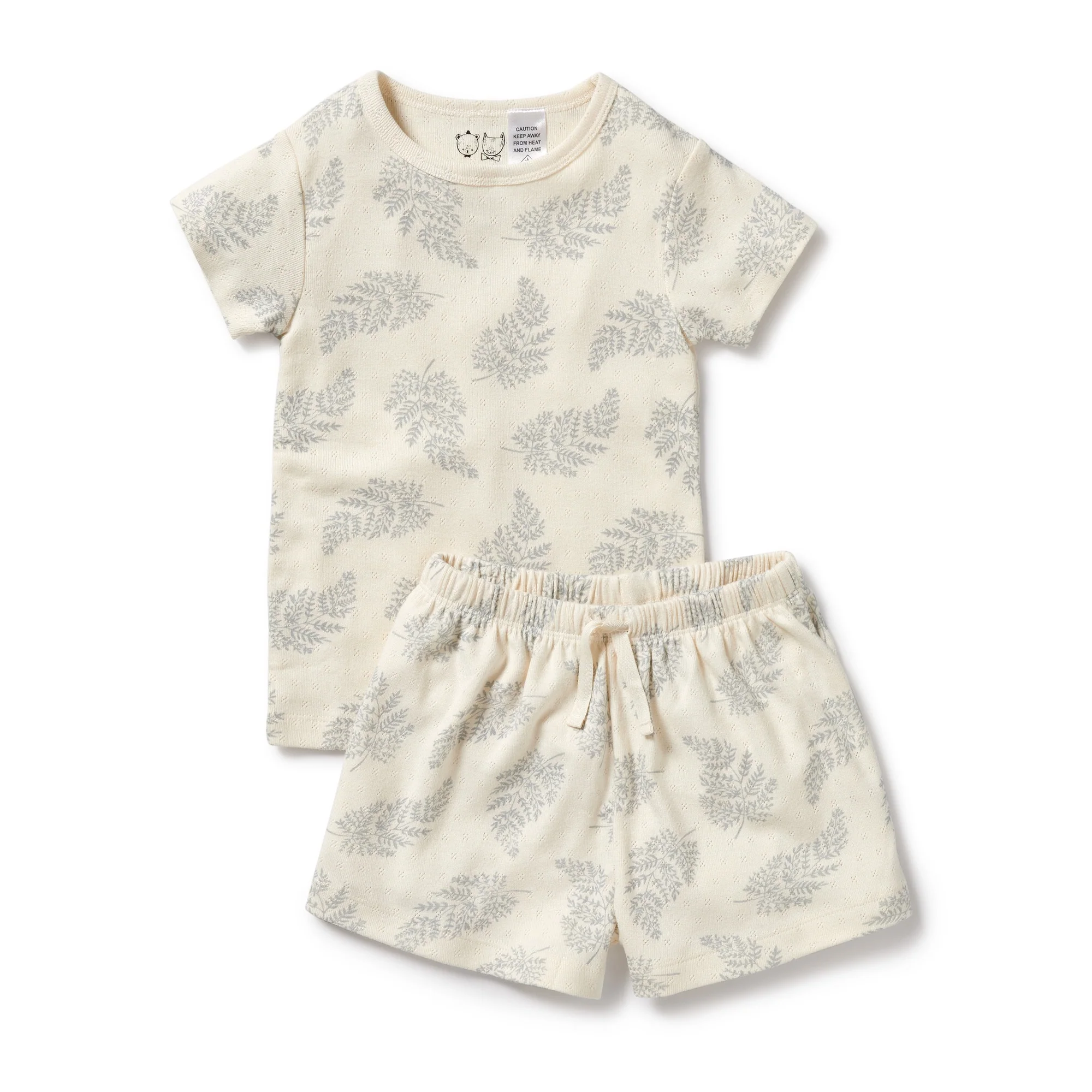 Wilson and Frenchy Forever Ferns Organic Pointelle Short Sleeved Pyjamas