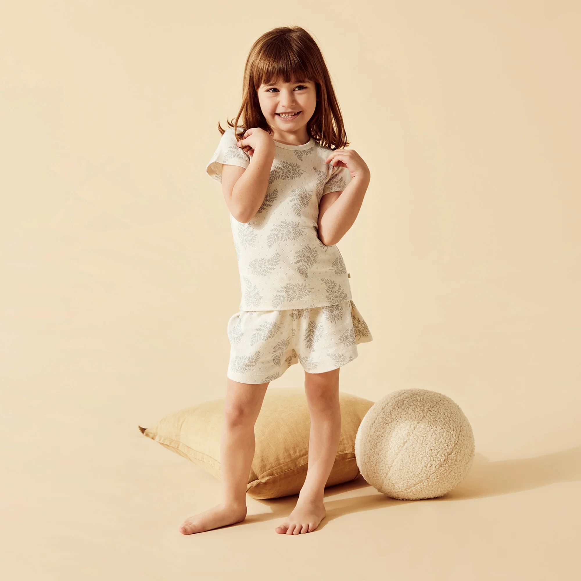 Wilson and Frenchy Forever Ferns Organic Pointelle Short Sleeved Pyjamas - Image 4