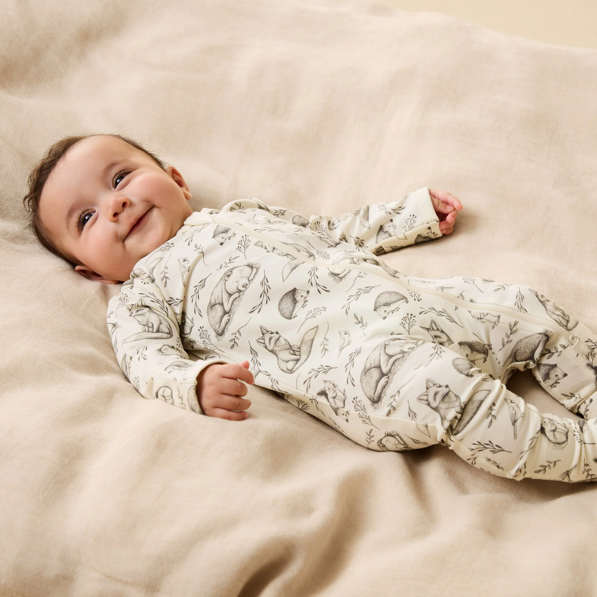 Foxglove Forest Organic Zipsuit with Feet - Image 2