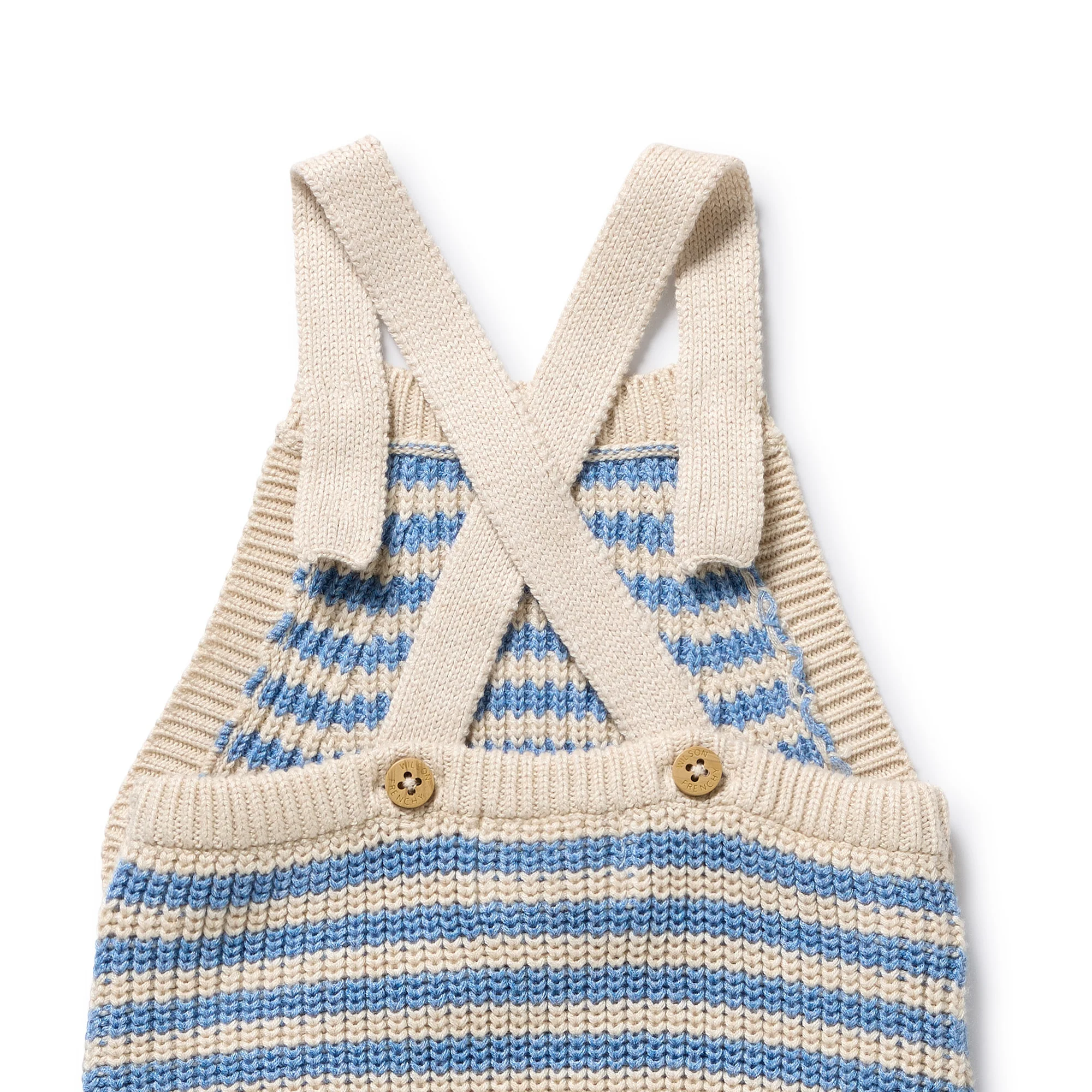 Frosted Blue Organic Knitted Stripe Overall - Image 4