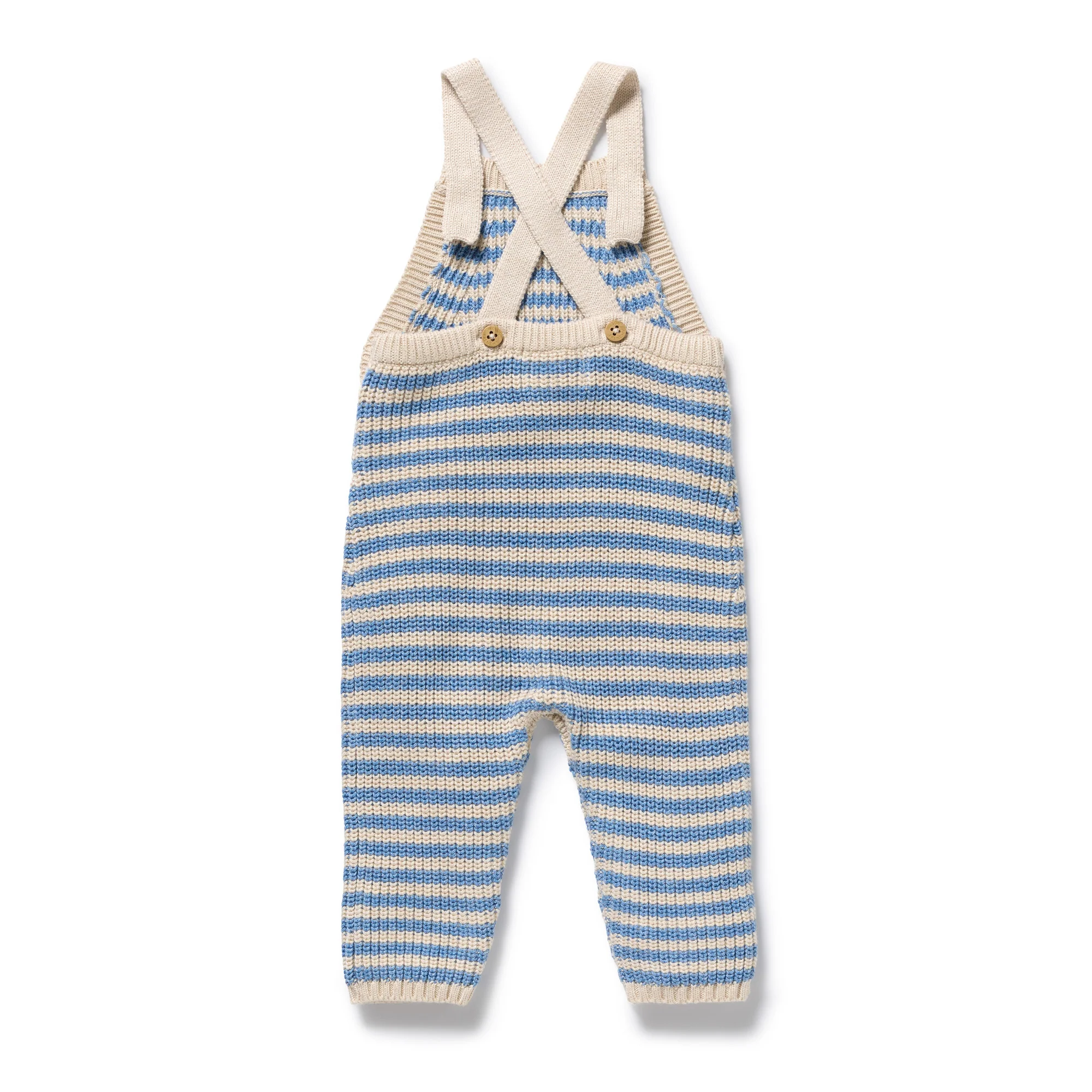 Frosted Blue Organic Knitted Stripe Overall - Image 5