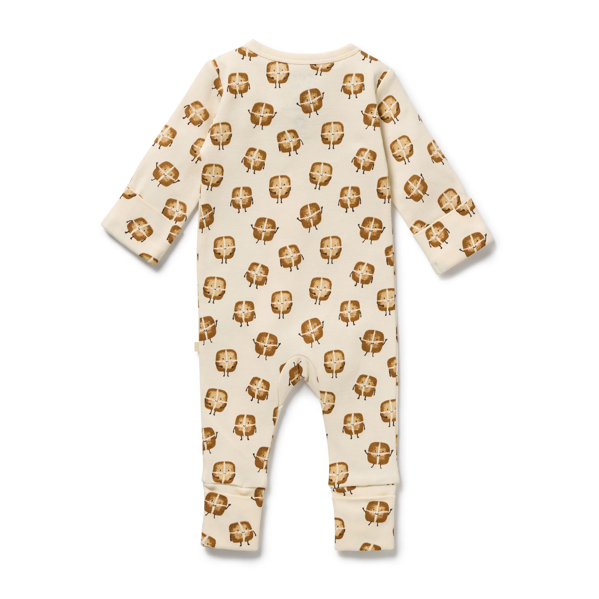 Hot Cross Buns Organic Zipsuit With Feet - Image 8