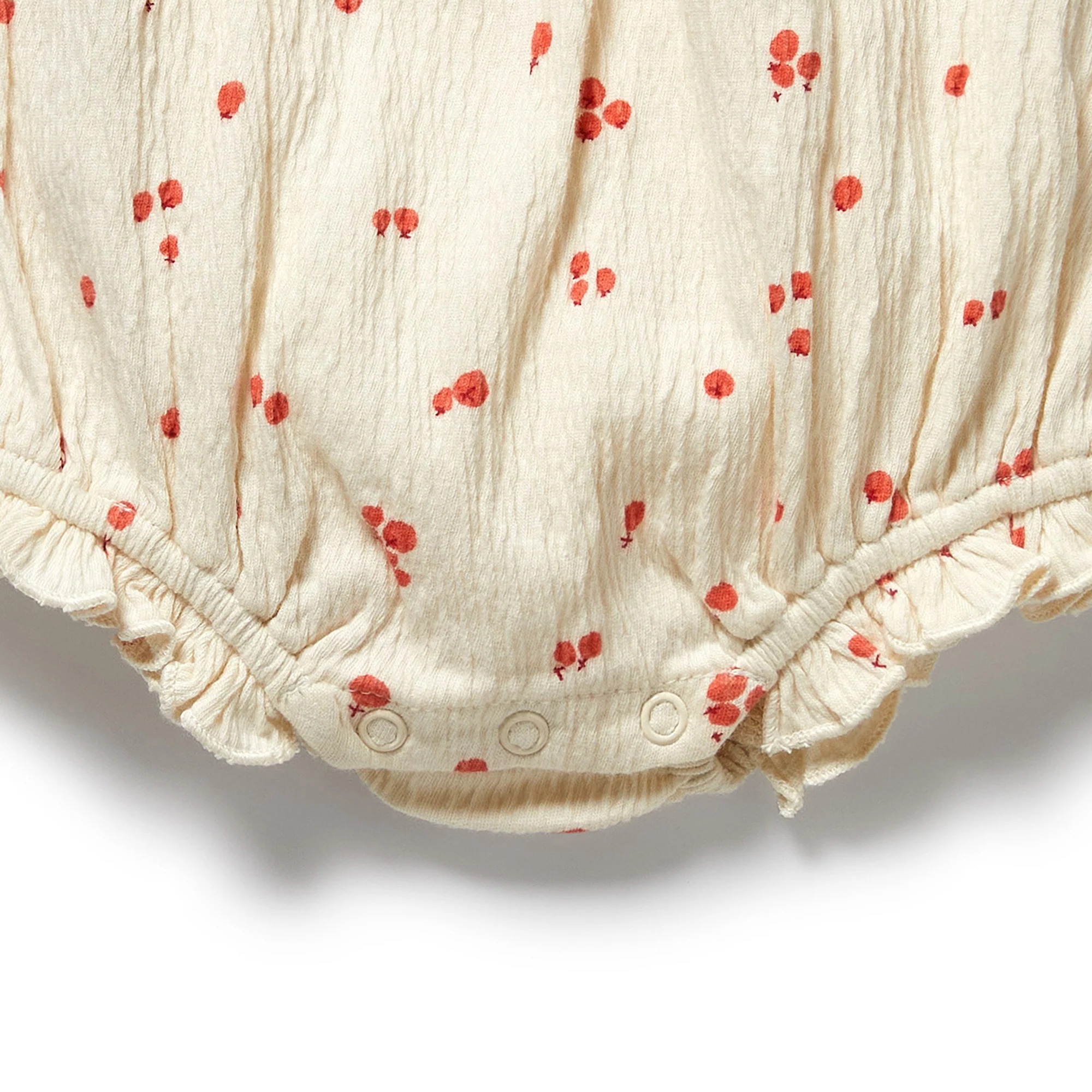Organic Crinkle Tie Playsuit - Jolly Holly - Image 3